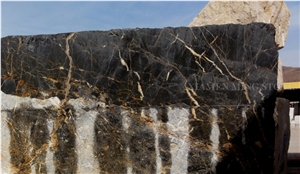 Block Stocks Saint Laurent Black Gold Emperador Marble Slabs Polished,Machine Cut Tile Panel for Hotel Reception Countertop,Floor Covering Pattern