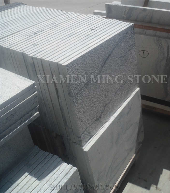 Bush Hammered Viscont White Juparana Granite Grey Vein Viskont Slabs Panel Tile,Shanshui White Granite Wall Cladding,Floor Paving