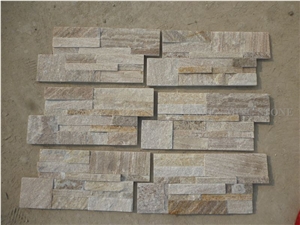 China Beige Imperial Cream Slate Culture Stone, Stacked Stone Veneer,Split Face Thin Stone Veener Exposed Garden Waterfall Loose Stone