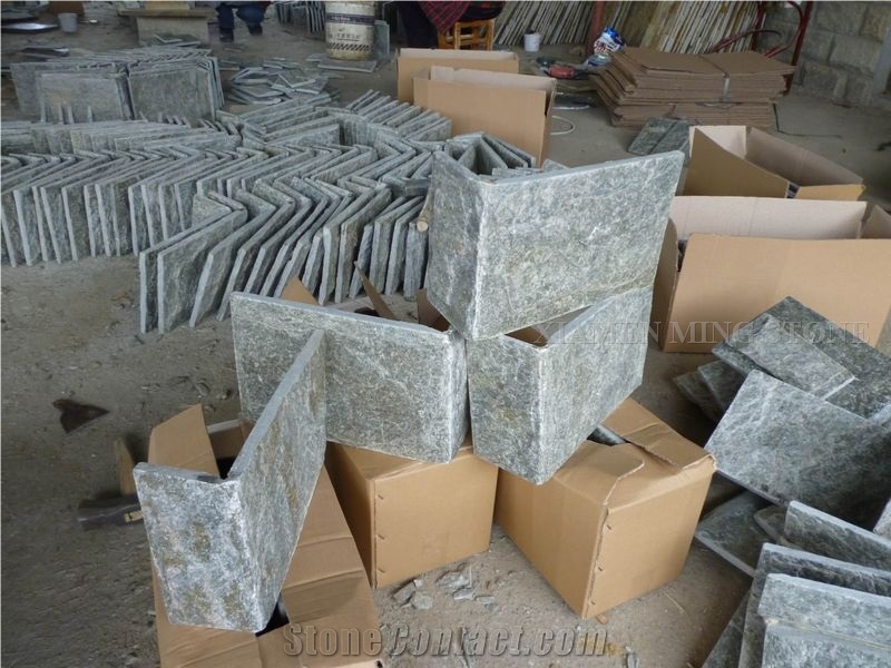 China Beige Rustic Imperial Cream Slate Culture Stone Stacked Veneer,Split Face Thin Stone Veener Exposed Garden Corner Stone Walling