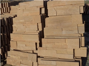 China Sunset Pink Quartzite Culture Stone Split Face Exposed Castle Walling,Stacked Stone Veneer Loose Stone