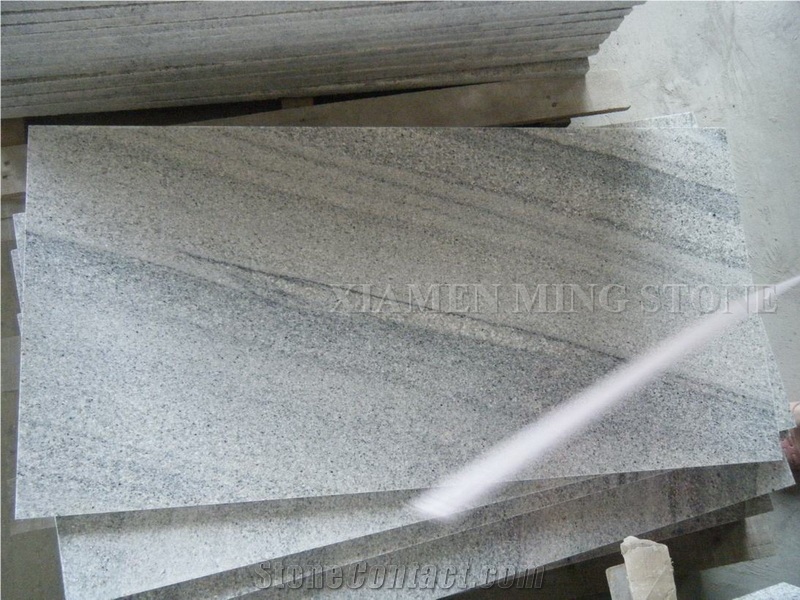 China Viscont White Granite Grey Vein Viskont Panel Slabs Tile,Shanshui White Granite Machine Cut for Building Wall Cladding