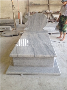 Customzied Design Viscont White Granite Polish Tombstone/White Juparana Grey Wave Vein Viskont Monuments Gravestone Western Style