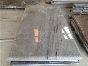 Customzied Design Viscont White Granite Western Tombstone,White Juparana Grey Wave Vein Viskont Monuments Gravestone