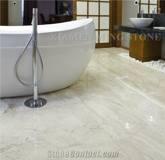 Diana Royal Beige Marble Tile Interior Floor Stepping,Cream Impero Reale Marble Panel for Hotel Bathroom Flooring Pattern