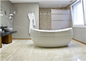 Diana Royal Beige Marble Tile Interior Floor Stepping,Cream Impero Reale Marble Panel for Hotel Bathroom Flooring Pattern