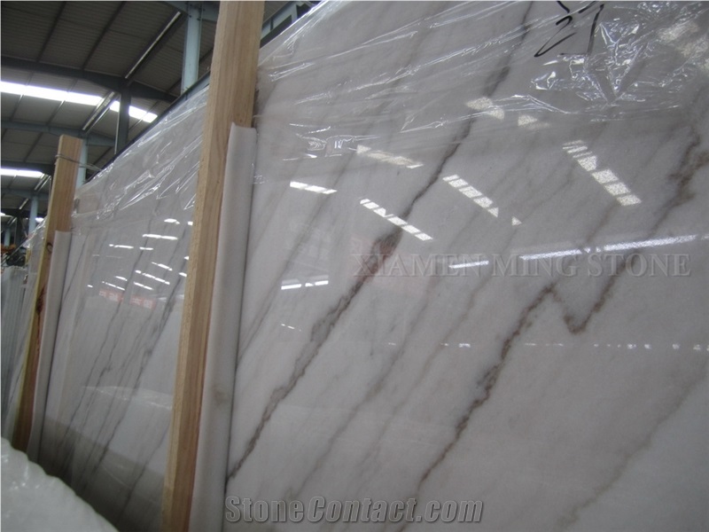 Elegant Guangxi White Polished Marble Slab,Machine Cut Panel Tile for Hotel Lobby Flooring,China White Marble
