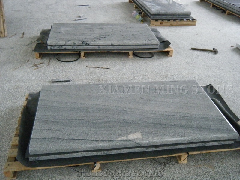 Free Design Viscont White Granite Polish Single Tombstone/White Juparana Grey Wave Vein Viskont Monuments Gravestone Western Style Customized