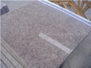 G611 Pink Granite Cherry Red Granite Tile, Formosa Red Granite for Wall Cladding Panel,Airport Floor Covering Pattern Villa Exterior