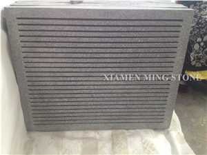 G668 China Dark Grey Sesame Granite Rain Drainage Pavers Exterior Landscaping Stone for Garden Water Drainage Floor Paving