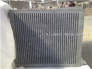 G668 China Dark Grey Sesame Granite Rain Drainage Street Gutter Deck Pavers, Garden Water Drainage Floor Paving Exterior Landscaping Stone