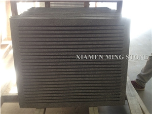 G668 China Dark Grey Sesame Granite Rain Drainage Street Gutter Deck Pavers, Garden Water Drainage Floor Paving Exterior Landscaping Stone
