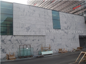 Grooved China Viscont White Granite Tile Panel Slabs Tile,Shanshui Landscaping White Granite Machine Cut Building Exterior Wall Cladding
