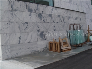 Grooved China Viscont White Granite Tile Panel Slabs Tile,Shanshui Landscaping White Granite Machine Cut Building Exterior Wall Cladding