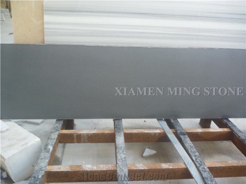 Honed China Imperial Grey Quartzite Slabs Tiles Cut to Size,Pure Gray Stone Panel for Countertop Wall Cladding,Floor Covering