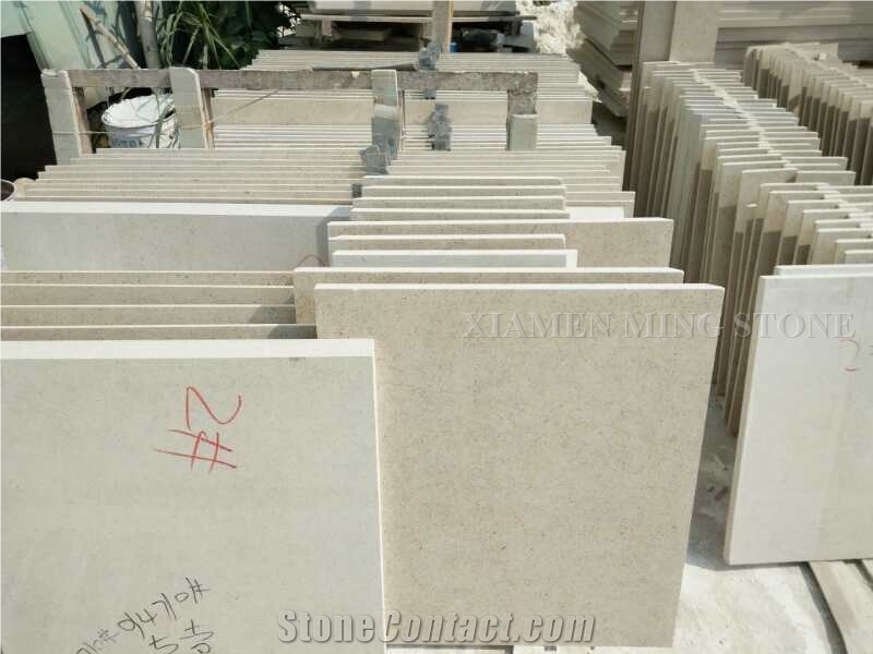 Honed Portugal Beige Rose Cream Limestone Tiles Slabs,Machine Cut for Villa Building Wall Cladding,Flooring Limestone Wall Tiles Covering
