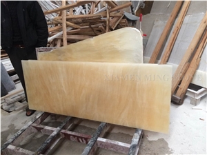 Honey Onyx Transulent Polished Reception Table Bar Top,China Beige Onyx Tabletops