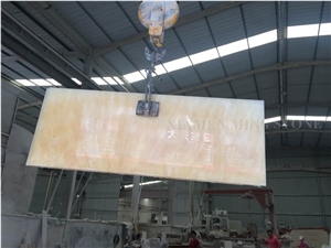 Honey Onyx Transulent Polished Reception Table Bar Top,China Beige Onyx Tabletops