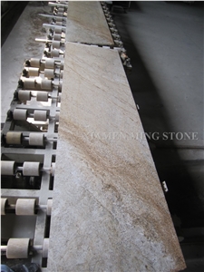 Indian Golden River Yellow Granite Cut to Size Polished Slab Tile Panel for Wall Cladding Floor Covering Customized