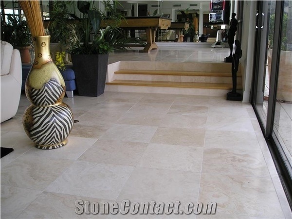 Ivory Travertine Light Beige Slabs Tiles Villa Interior Wall Cladding,Hotel Floor Covering Pattern