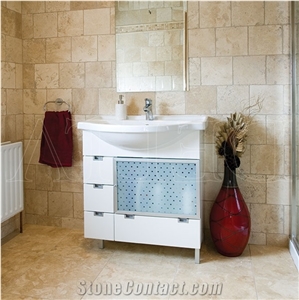 Ivory Travertine Light Beige Slabs Tiles Villa Interior Wall Cladding,Hotel Floor Covering Pattern