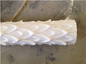 Luxury Crystal White Marble,Absolute Snow White,Milk White for Corinthian Columns Onic Columns Column Tops