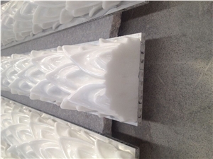 Luxury Crystal White Marble Handcraft Interior Column,Absolute Snow White,Milk White for Corinthian Columns Onic Columns Column