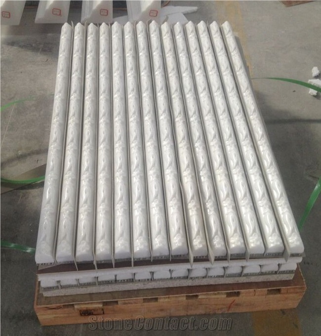 Luxury Crystal White Marble Handcraft Interior Column,Absolute Snow White,Milk White for Corinthian Columns Onic Columns Column