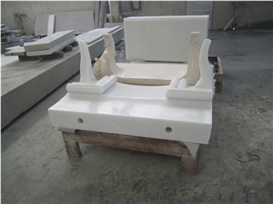 Luxury Crystal White Marble Patio Chiair,Absolute White,Nghe an White,Milk White Marble for Garden Benches Exterior Furniture
