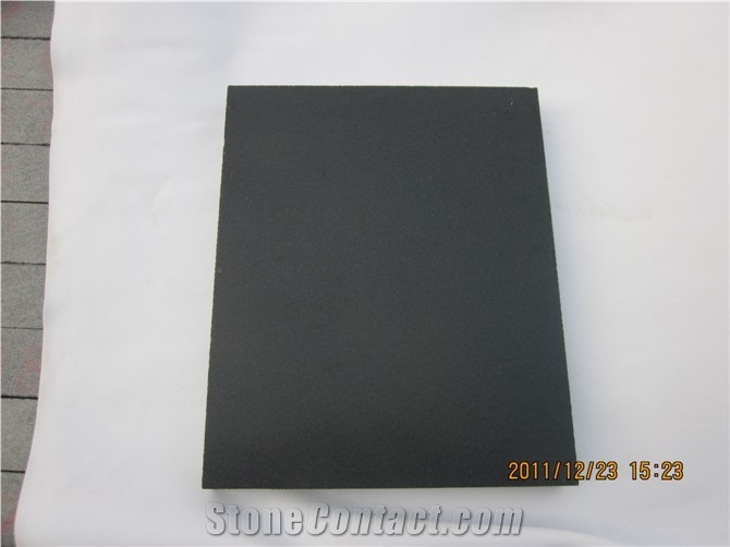 Mongolia Black Basalt Machine Cutting Panel Tiles Pattern,China Absolute Black Lave Stone Andesite Floor Stepping Exterior Decor