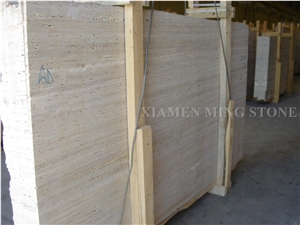 Moon Surface Silver Beige Travertine Machine Cutting Slabs Tile,Panel for Hotel Floor Covering,French Pattern