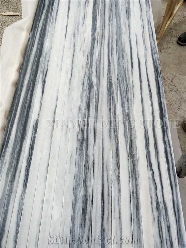 Ocean Wave Cloudy White China Marble Polished Slabs,Machine Cutting Landscaping White Marble Tile Panel for Hotel Walling,Floor Paving Pattern