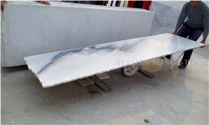 Ocean Wave Cloudy White China Marble Polished Slabs,Machine Cutting Tile Panel for Hotel Walling,Floor Paving Pattern