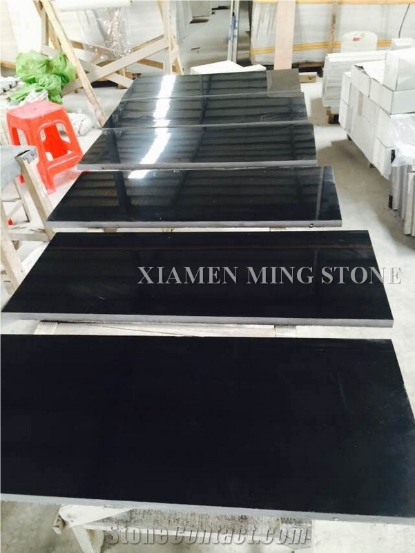 Packing Show China Royal King Black Marble Stair,Classic Pure Nero Ink Marble Interior Staircase Building Floor
