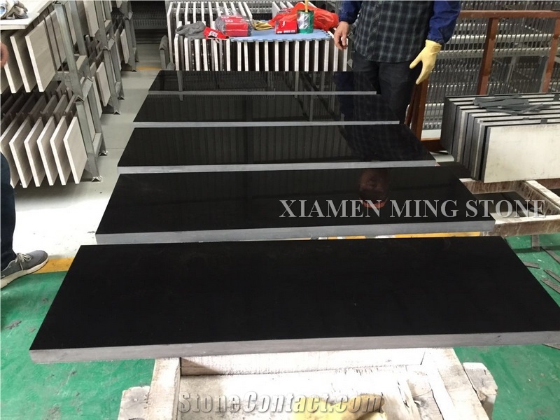 Packing Show China Royal King Black Marble Stair,Classic Pure Nero Ink Marble Interior Staircase Building Floor