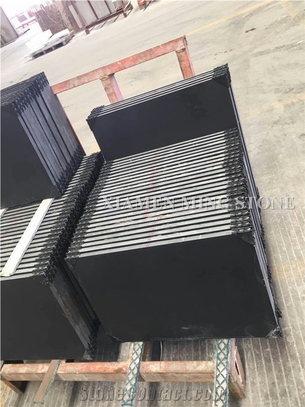 Packing Show Honed China Royal King Black Marble Tile Panel,Classic Pure Nero Ink Marble Slab Pattern,Block in Stock Good Quality