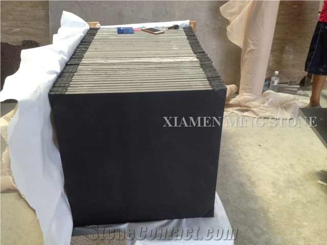 Packing Show Honed China Royal King Black Marble Tile Panel,Classic Pure Nero Ink Marble Slab Pattern,Block in Stock Good Quality