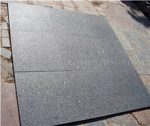 Polished Ash Black Nero Granite Tile for Villa Wall Cladding Panel, Crystal Galaxy Granite Exterior Building Floor Pattern Tile