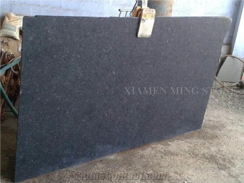 Polished Ash Black Nero Granite Tile for Villa Wall Cladding Panel, Crystal Galaxy Granite Exterior Building Floor Pattern Tile