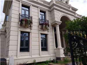 Polished Portugal Beige Rose Cream Limestone Facades,Machine Cut Coral Stone for Villa Building Wall Cladding,Flooring Limestone Wall Brick