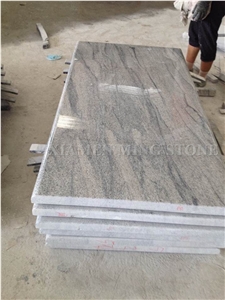 Project Show Viscont White Polished Granite Polish Style Cross Tombstone/ Juparana Grey Vein Viskont Monuments Gravestone