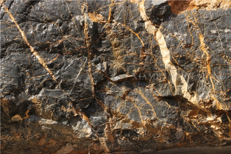 Saint Laurent Black Gold Emperador Marble Slabs Polished,Machine Cut Tile Panel for Hotel Reception Countertop,Floor Covering Pattern