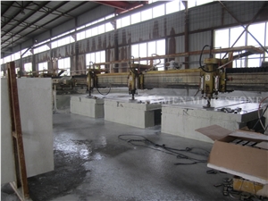 Solid Surface Artificial Thassos White Stone Crystallized Glass Nano for Interior Wall Cladding,Floor Covering Pattern,Machine Cut Project Show