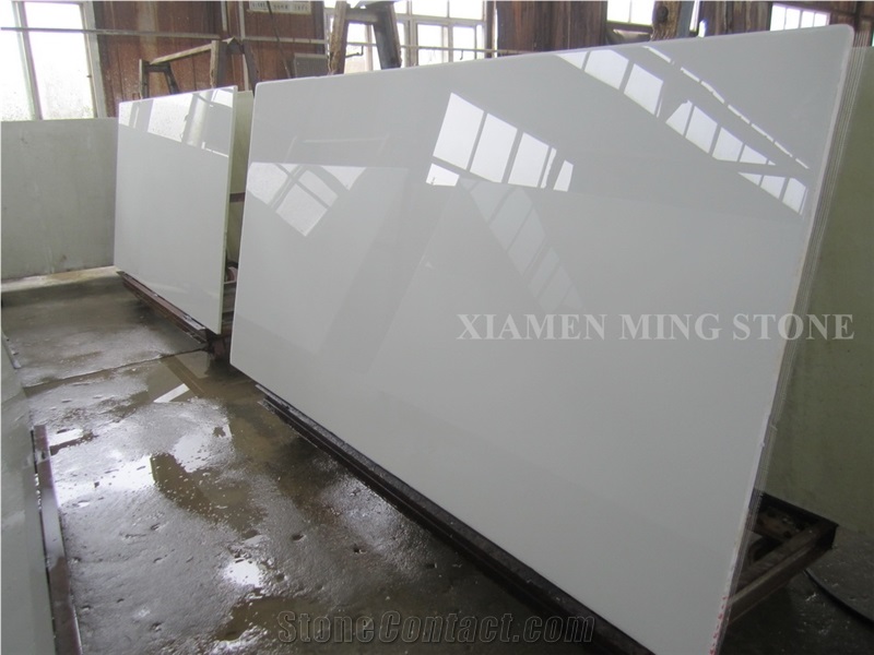 Solid Surface Artificial Thassos White Stone Crystallized Glass Nano Interior Tabletops,Engineered Stone Pure White Round Table