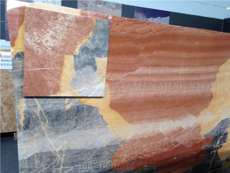 Sunset Gold Rust Blue Emperafor Marble Polished Slabs,Machine Cut Panel Tile for Hotel Lobby Floor Covering,Walling,Paving Pattern Marble Sheet