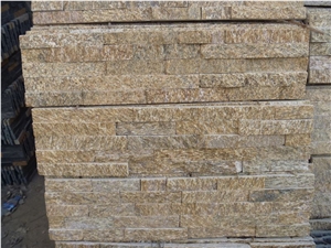 Tiger Skin Yellow Granite Culture Stone Exposed Walling,Split Face Stacked Stone Veneer Loose Stone