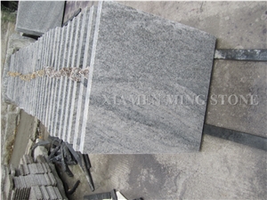 Viscont Landscaping White Granite Machine Cut Cube Stone Pavers,Exterior Grey Veins Stone Walkway Paving,Garden Stepping Pavements