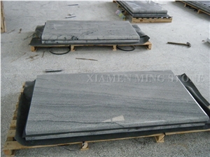 Viscont White Polished Granite Polish Tombstone/ Juparana Grey Vein Viskont Monuments Gravestone