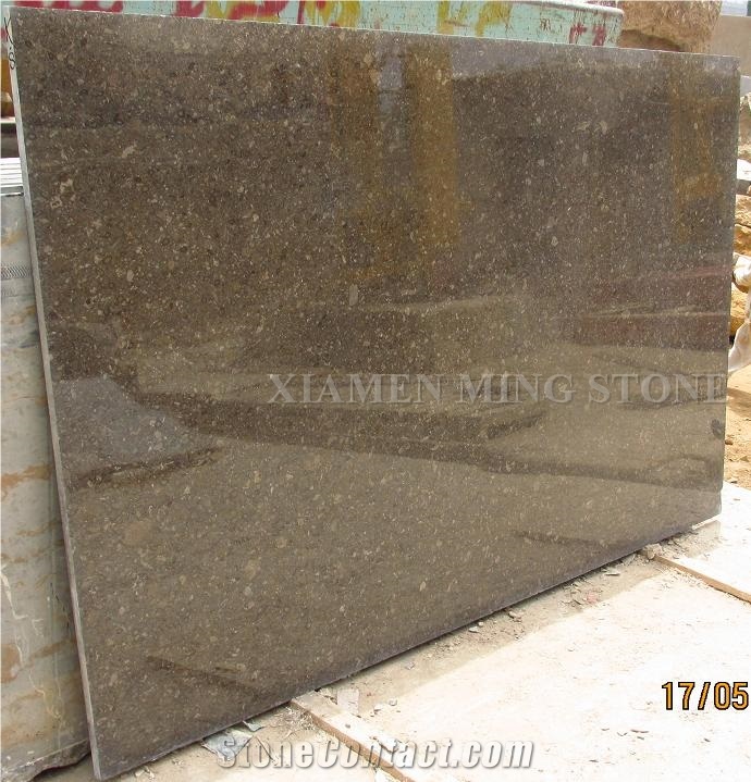 Walnut Brown Limestone Polished Slabs,Machine Cut Marron Diamond Pearl Panel Tile for Hotel Flooing,Interior Wall Cladding