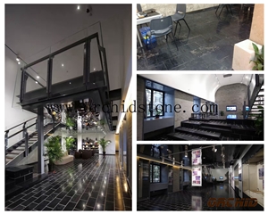 Antique Finishing Belgium Black Limestone Slabs & Tiles,Black Coral Stone Flooring Tiles,Black Limestone French Patterns,Black Limestone Opus Romano